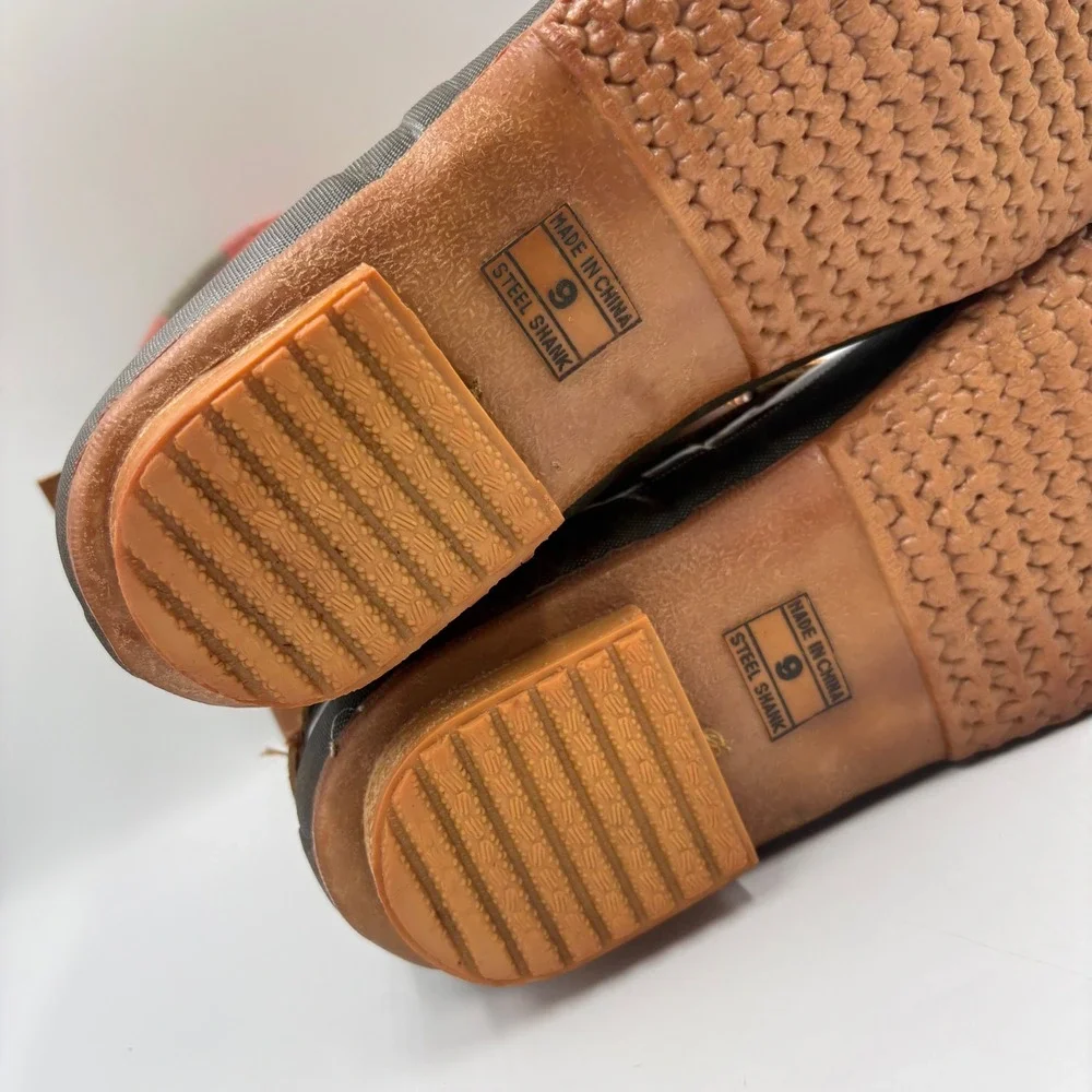 Rod &‎ Gun Duck Boots Mens Brown Green Thinsulate Plaid VTG Insulated Rain Snow